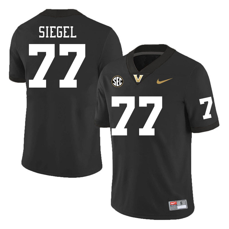 Vanderbilt Commodores #77 David Siegel College Football Jerseys Stitched-Black